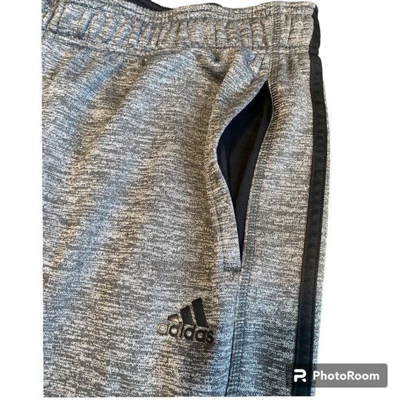 ADIDAS CLIMAWARM ATHLETIC PANTS, GRAY AND BLACK, SIZE XXL - Picture 4 of 7